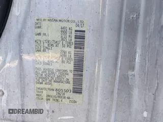 2017 Nissan NV Cargo SV with VIN 1N6AF0LY6HN805503, listed as a IAAI auction lot 41309057 with Not Provided miles and . Bid and sale history available at DreamBid. Image 9.