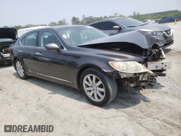 2008 Lexus LS 460 with VIN JTHBL46F885070054, listed as a Copart auction lot 58732475 with 195,422 mi miles and Salvage title. Bid and sale history available at DreamBid. Image 4.