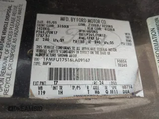 2006 Ford Expedition Eddie Bauer with VIN 1FMFU17516LA09167, listed as a IAAI auction lot 41217226 with 199,761 mi miles. Bid and sale history available at carsss.com. Image 9.