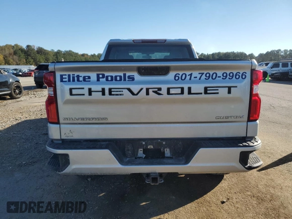 2021 Chevrolet Silverado 1500 Custom with VIN 1GCRWBEK3MZ350607, listed as a Copart auction lot 82812734 with 60,849 mi miles and Non Repairable. Bid and sale history available at DreamBid. Image 6.