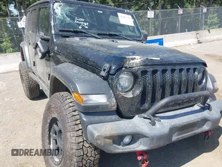 2018 Jeep Wrangler Unlimited Sport S with VIN 1C4HJXDN1JW216825, listed as a IAAI auction lot 42405799 with 37,194 mi miles and . Bid and sale history available at DreamBid. Image 6.