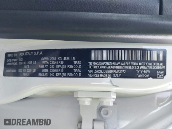 2021 Jeep Renegade Latitude с VIN ZACNJDBB6MPM63072, выставлен на аукционе IAAI как лот 41651788 с пробегом 69 201 миль миль и . История ставок и продаж доступна на DreamBid. Изображение 9.