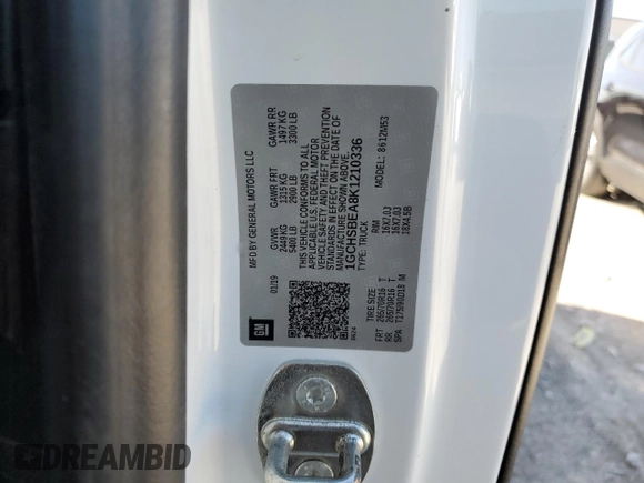 2019 Chevrolet Colorado 2WD Work Truck with VIN 1GCHSBEA8K1210336, listed as a Copart auction lot 52195915 with 67,031 mi miles and Salvage Title. Bid and sale history available at DreamBid. Image 12.