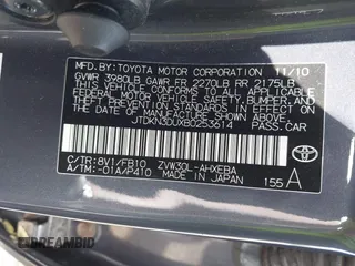 2011 Toyota Prius I with VIN JTDKN3DUXB0253614, listed as a IAAI auction lot 42206698 with 193,675 mi miles and . Bid and sale history available at DreamBid. Image 9.