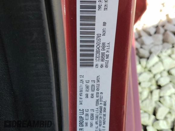 2012 Chrysler 200 Touring with VIN 1C3CCBBG4CN316703, listed as a Copart auction lot 53396935 with 107,802 mi miles and Salvage Title. Bid and sale history available at carsss.com. Image 13.