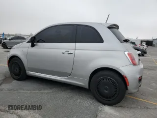 2012 FIAT 500 Sport with VIN 3C3CFFBRXCT385475, listed as a Copart auction lot 60477675 with 131,410 mi miles and Salvage title. Bid and sale history available at DreamBid. Image 2.
