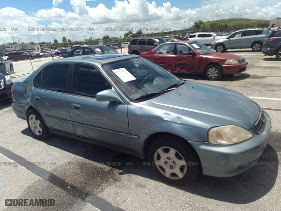1999 Honda Civic EX with VIN 1HGEJ8643XL021026, listed as a IAAI auction lot 41686947 with 181,103 mi miles. Bid and sale history available at carsss.com. Image 6.