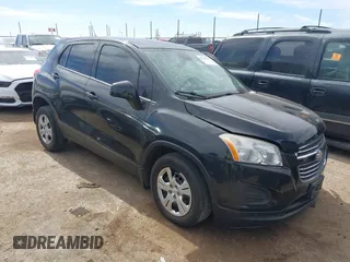 2016 Chevrolet Trax LS with VIN KL7CJKSB9GB571891, listed as a IAAI auction lot 41578788 with 102,239 mi miles. Bid and sale history available at carsss.com. Image 1.