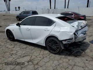 2024 Lexus IS 350 F Sport with VIN JTHGZ1B29R5073827, listed as a Copart auction lot 55848125 with 10,455 mi miles and Salvage title. Bid and sale history available at DreamBid. Image 2.