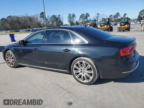 2012 Audi A8 L with VIN WAURVAFD8CN023149, listed as a Copart auction lot 44809175 with 153,437 mi miles and Salvage Title. Bid and sale history available at carsss.com. Image 2.