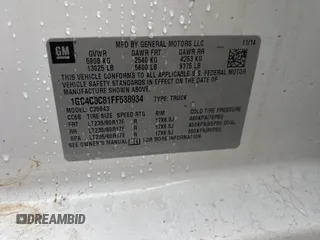 2015 Chevrolet Silverado 1500 with VIN 1GC4C0C81FF538934, listed as a Copart auction lot 55468595 with 185,884 mi miles and Clean Title. Bid and sale history available at DreamBid. Image 10.