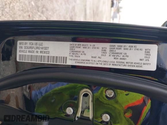 2024 Ram 2500 Laramie z VIN 3C6UR5FL3RG141327, wystawiony jako IAAI lot #41390825 z przebiegiem 8 002 mil mil oraz . Historia ofert i sprzedaży dostępna na DreamBid. Obrazek 9.