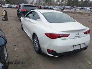2018 Infiniti Q60 Luxe with VIN JN1EV7EL9JM392962, listed as a IAAI auction lot 41307185 with 58,280 mi miles and . Bid and sale history available at DreamBid. Image 3.