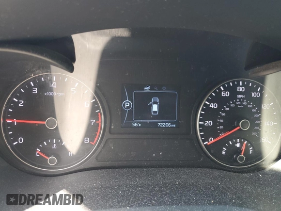 2016 Kia Optima LX with VIN KNAGT4L35G5071417, listed as a Copart auction lot 52211165 with 72,206 mi miles and Salvage Title. Bid and sale history available at carsss.com. Image 9.