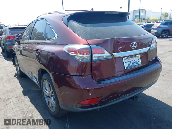 2013 Lexus RX 350 with VIN JTJZK1BA2D2417771, listed as a IAAI auction lot 42339010 with 110,136 mi miles and . Bid and sale history available at DreamBid. Image 3.