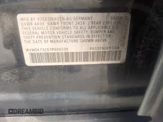 2007 Volkswagen Passat 2.0T with VIN WVWEK73C57P006330, listed as a Copart auction lot 56313035 with 247,819 mi miles and Salvage title. Bid and sale history available at DreamBid. Image 12.