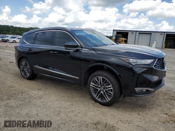 2025 Acura MDX Advance with VIN 5J8YE1H89SL024448, listed as a Copart auction lot 63083325 with 2,697 mi miles and Salvage title. Bid and sale history available at DreamBid. Image 4.
