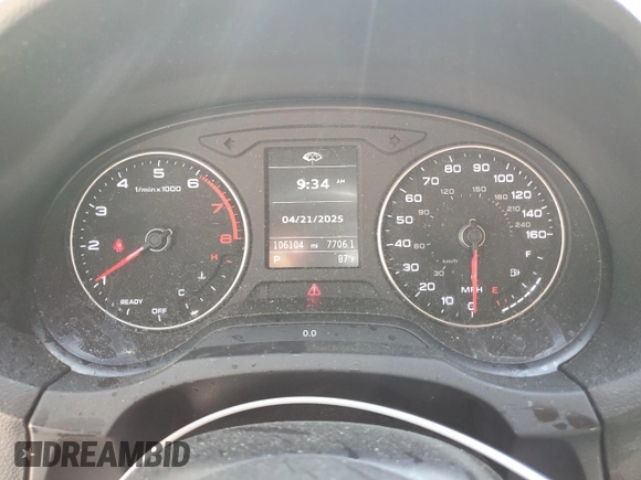 2017 Audi A3 Sedan Premium with VIN WAUB8GFF5H1026537, listed as a Copart auction lot 53865645 with 106,104 mi miles and Salvage Title. Bid and sale history available at carsss.com. Image 9.