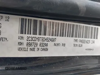 2013 Dodge Challenger R/T z VIN 2C3CDYBT8DH524607, wystawiony jako IAAI lot #42224993 z przebiegiem Nie podano mil oraz . Historia ofert i sprzedaży dostępna na DreamBid. Obrazek 9.