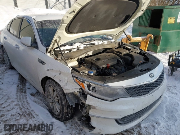 2016 Kia Optima LX with VIN KNAGT4L30G5117378, listed as a IAAI auction lot 41283349 with 107,095 mi miles. Bid and sale history available at carsss.com. Image 6.