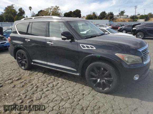 2012 Infiniti QX56 7-passenger with VIN JN8AZ2NE1C9016500, listed as a Copart auction lot 74600284 with 145,656 mi miles and Salvage Title. Bid and sale history available at carsss.com. Image 4.