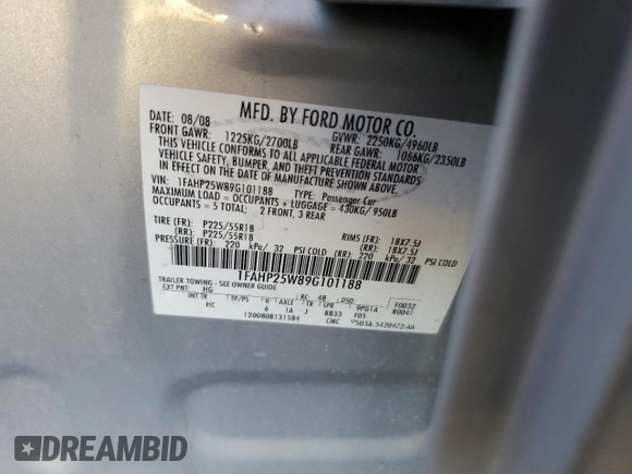 2009 Ford Taurus Limited with VIN 1FAHP25W89G101188, listed as a Copart auction lot 77220984 with 149,142 mi miles and Salvage Title. Bid and sale history available at carsss.com. Image 14.
