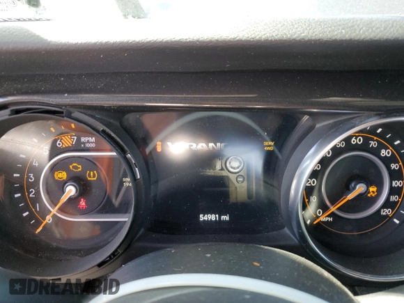 2020 Jeep Wrangler Unlimited Willys with VIN 1C4HJXDN6LW116397, listed as a Copart auction lot 49473715 with 54,981 mi miles and Salvage title. Bid and sale history available at DreamBid. Image 9.