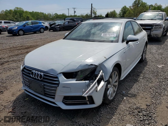 2018 Audi A4 Premium с VIN WAUDNAF41JA096443, выставлен на аукционе Copart как лот 55079265 с пробегом 125 294 миль миль и Списание • Salvage title. История ставок и продаж доступна на DreamBid. Изображение 1.