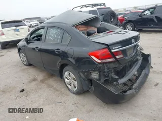 2015 Honda Civic LX with VIN 19XFB2F54FE062844, listed as a IAAI auction lot 42060674 with Not Provided miles and . Bid and sale history available at DreamBid. Image 3.