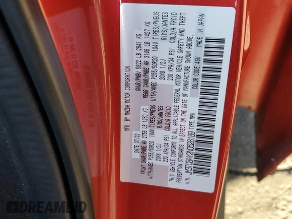 2022 Mazda CX-9 Touring Plus z VIN JM3TCBAY2N0628189, wystawiony jako Copart lot #55663825 z przebiegiem 56 511 mil mil oraz Szkoda całkowita • Salvage title. Historia ofert i sprzedaży dostępna na DreamBid. Obrazek 14.