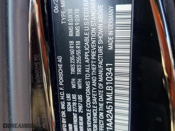 2021 Porsche Macan with VIN WP1AA2A51MLB10341, listed as a Copart auction lot 44788915 with 31,947 mi miles and Salvage Title. Bid and sale history available at carsss.com. Image 13.