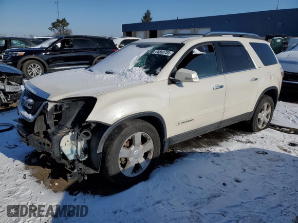2008 GMC Acadia SLT1 with VIN 1GKER23758J151393, listed as a Copart auction lot 44580755 with 169,713 mi miles and Salvage Title. Bid and sale history available at carsss.com. Image 1.