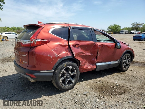 2018 Honda CR-V Touring with VIN 2HKRW2H97JH624757, listed as a Copart auction lot 54991355 with 24,278 mi miles and Salvage title. Bid and sale history available at DreamBid. Image 3.