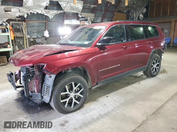 2024 Jeep Grand Cherokee Limited z VIN 1C4RJKBG9R8550516, wystawiony jako Copart lot #62032995 z przebiegiem 10 625 mil mil oraz Szkoda całkowita • Salvage title. Historia ofert i sprzedaży dostępna na DreamBid. Obrazek 1.