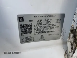 2019 GMC Yukon Denali with VIN 1GKS1CKJ6KR268230, listed as a Copart auction lot 47489035 with 49,549 mi miles and Salvage Title. Bid and sale history available at carsss.com. Image 14.
