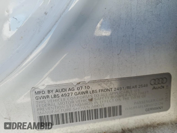 2011 Audi A4 2.0T Premium Plus with VIN WAUFFAFLXBN012126, listed as a Copart auction lot 46677645 with 0 mi miles and Salvage Title. Bid and sale history available at carsss.com. Image 14.