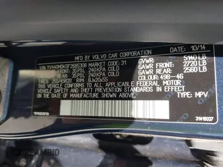 2015 Volvo XC60 T5 Drive-E Premier with VIN YV440MDK0F2685308, listed as a IAAI auction lot 42783695 with 140,561 mi miles and . Bid and sale history available at DreamBid. Image 9.