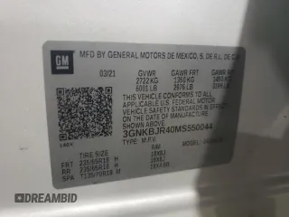 2021 Chevrolet Blazer LT with VIN 3GNKBJR40MS550044, listed as a Copart auction lot 62065623 with 28,703 mi miles and . Bid and sale history available at DreamBid. Image 13.