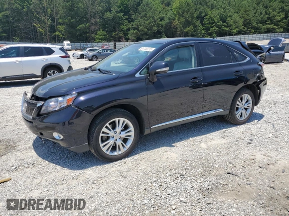 2011 Lexus RX 450h with VIN JTJZB1BA6B2004703, listed as a Copart auction lot 61730215 with 185,388 mi miles and Salvage title. Bid and sale history available at DreamBid. Image 1.