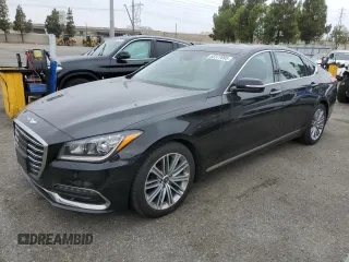 2018 Genesis G80 3.8L with VIN KMHGN4JE5JU238787, listed as a Copart auction lot 62377095 with 71,405 mi miles and Salvage title. Bid and sale history available at DreamBid. Image 1.
