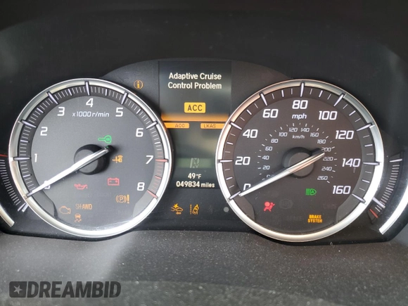 2019 Acura MDX w/Technology Pkg with VIN 5J8YD4H57KL033577, listed as a Copart auction lot 50383435 with 49,834 mi miles and Salvage Title. Bid and sale history available at carsss.com. Image 9.