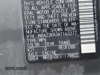 2010 Nissan Cube S with VIN JN8AZ2KR3AT163277, listed as a IAAI auction lot 42188396 with 249,833 mi miles and . Bid and sale history available at DreamBid. Image 9.