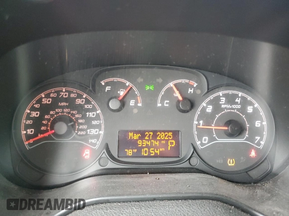 2017 Ram ProMaster City Cargo Tradesman with VIN ZFBERFAB2H6E12028, listed as a Copart auction lot 50894335 with 93,474 mi miles and Salvage Title. Bid and sale history available at carsss.com. Image 9.