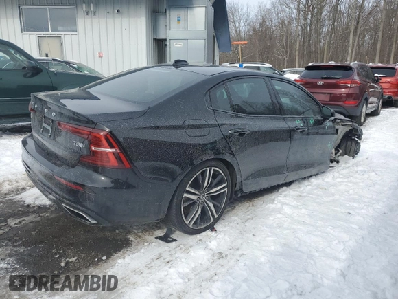 2019 Volvo S60 R-Design with VIN 7JRBR0FM0KG018082, listed as a Copart auction lot 44216225 with 52,692 mi miles and Salvage Title. Bid and sale history available at carsss.com. Image 3.