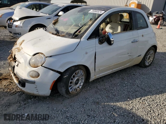 2015 FIAT 500 Lounge with VIN 3C3CFFCR5FT509056, listed as a Copart auction lot 75990524 with Not provided miles and Salvage title. Bid and sale history available at DreamBid. Image 1.