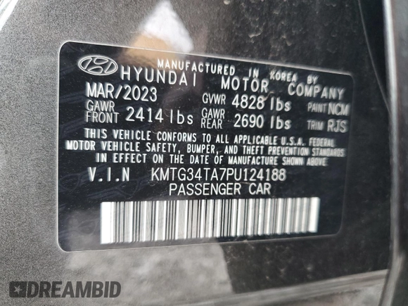 2023 Genesis G70 2.0T with VIN KMTG34TA7PU124188, listed as a Copart auction lot 48004345 with 30,599 mi miles and Salvage Title. Bid and sale history available at carsss.com. Image 15.