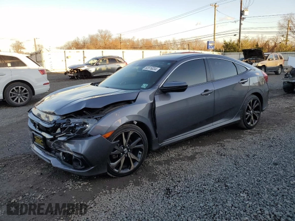 2019 Honda Civic Sport with VIN 2HGFC2F84KH507235, listed as a Copart auction lot 82616034 with 95,751 mi miles and Salvage title. Bid and sale history available at DreamBid. Image 1.