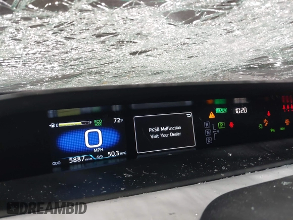 2022 Toyota Prius L Eco with VIN JTDKAMFU2N3186072, listed as a IAAI auction lot 42486252 with 5,887 mi miles and . Bid and sale history available at DreamBid. Image 7.