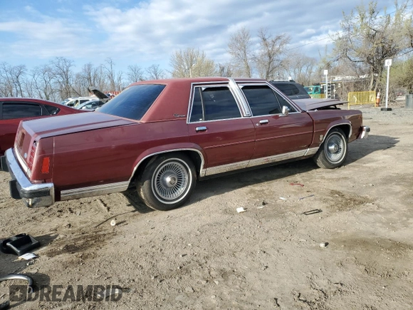 1987 Ford Ltd Crown Victoria with VIN 2FABP73F8HX128759, listed as a Copart auction lot 49956845 with 0 mi miles and Salvage Title. Bid and sale history available at carsss.com. Image 3.