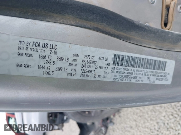 2016 Jeep Patriot Sport with VIN 1C4NJRBB2GD673039, listed as a IAAI auction lot 42385540 with Not provided miles and . Bid and sale history available at DreamBid. Image 9.